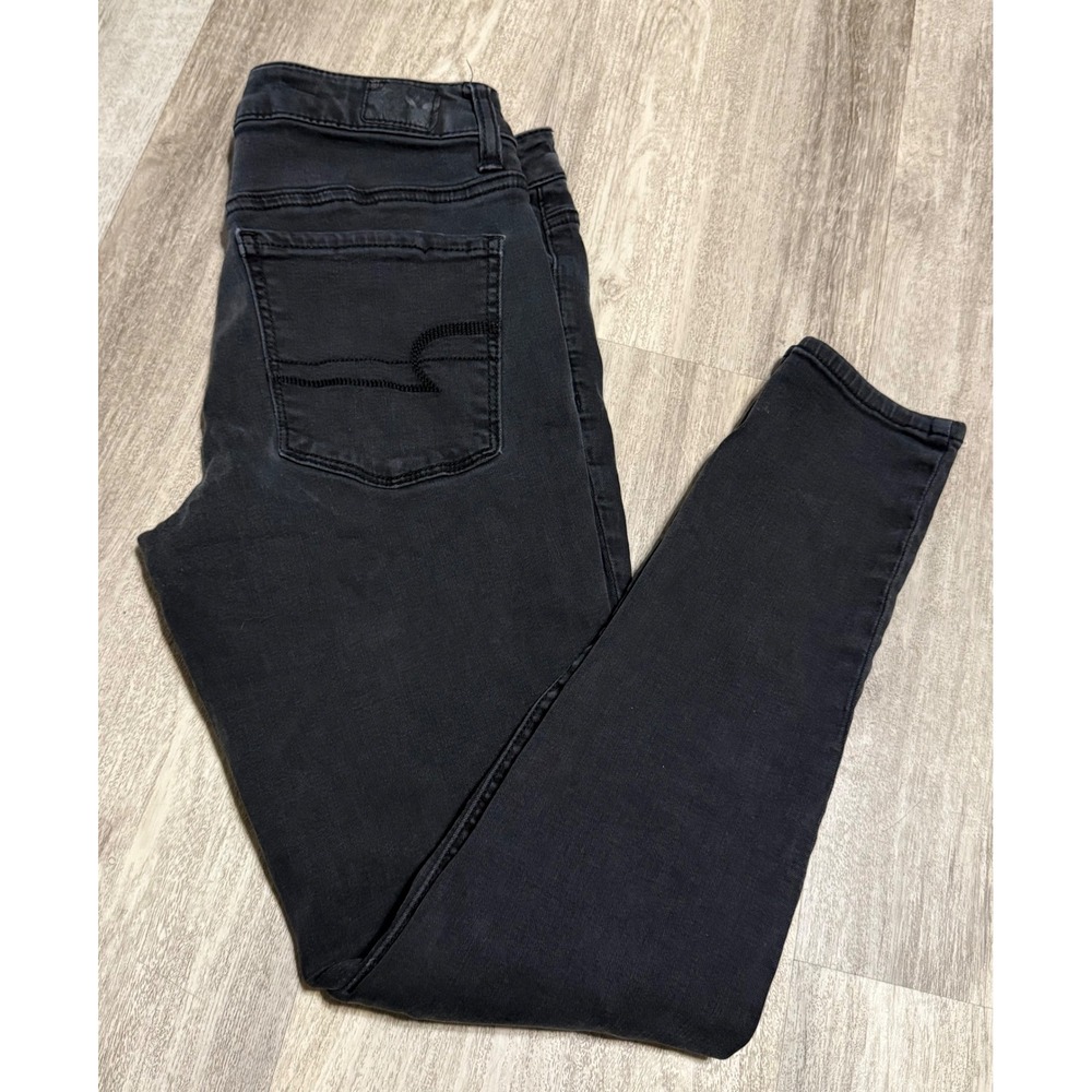 American Eagle Hi-Rise Jegging Super Stretch Black Skinny Jeans Size 6